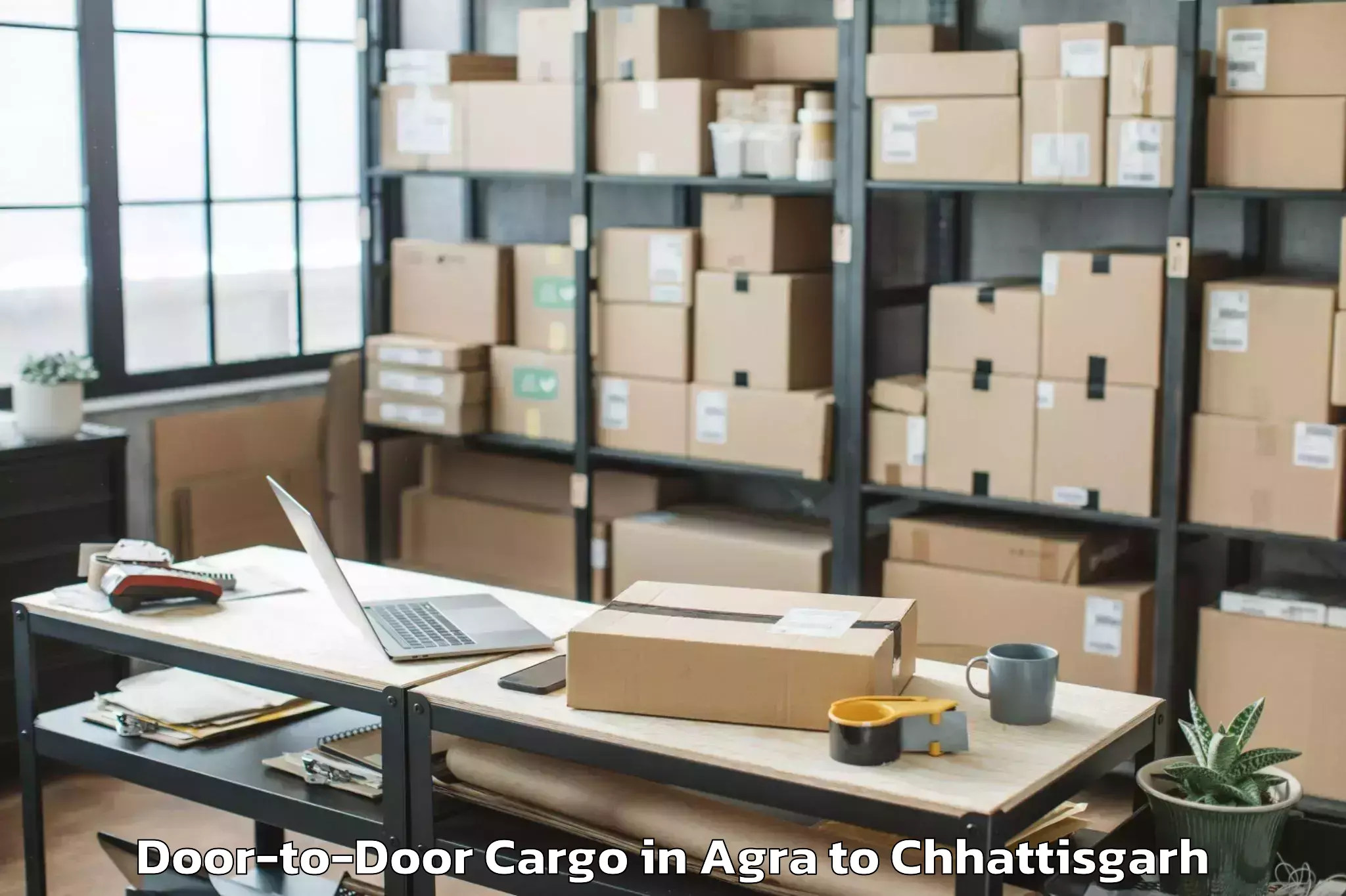 Leading Agra to Mats University Aarang Door To Door Cargo Provider